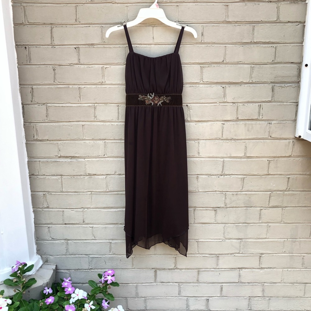 EUC Dimples Los Angeles Size 12 Brown Beaded Dress